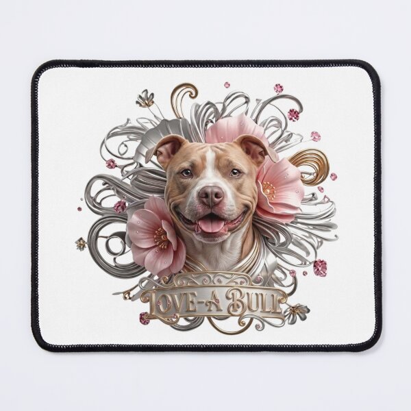 Item preview, Love -A- Bull 3D Pink Floral designed and sold by My Pitbull Place.