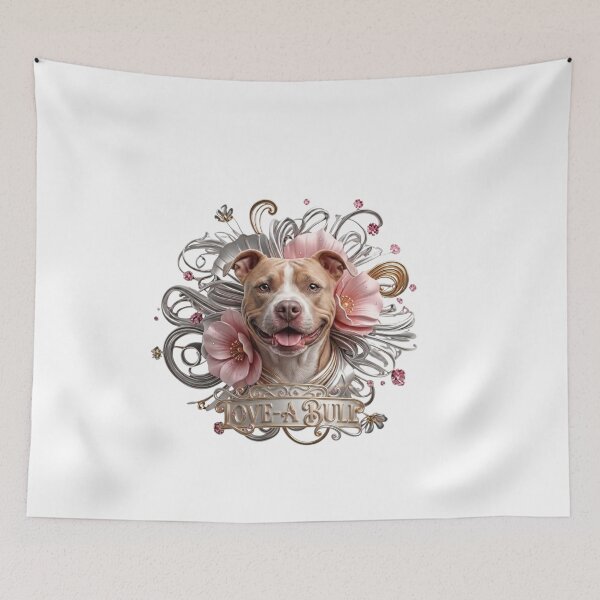 Item preview, Love -A- Bull 3D Pink Floral designed and sold by My Pitbull Place.