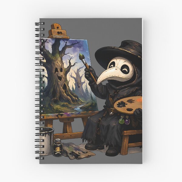 Item preview, Spooky Cute Plague Doctor Painting Creepy Big Trees designed and sold by designsbyhw.