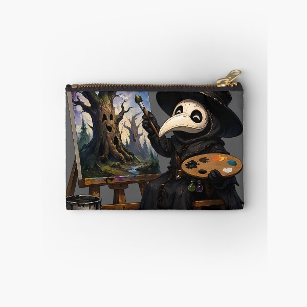 Item preview, Spooky Cute Plague Doctor Painting Creepy Big Trees designed and sold by designsbyhw.