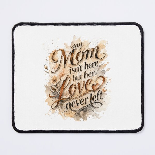 Item preview, My Mom Isn’t Here But Her Love Never Left – Hand Lettering Floral Watercolor Quote designed and sold by Artistikastore.
