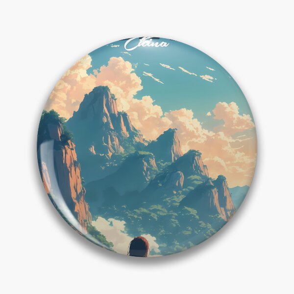 Item preview, Anime Girl Contemplating Lushan Mountain Golden Hour Dreamy 2D Landscape designed and sold by JacksoonLester.