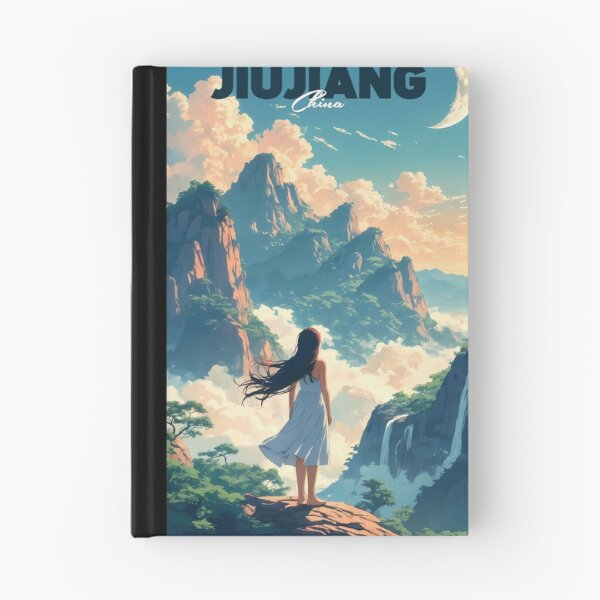 Item preview, Anime Girl Contemplating Lushan Mountain Golden Hour Dreamy 2D Landscape designed and sold by JacksoonLester.