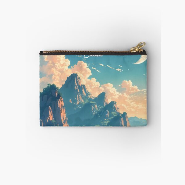 Item preview, Anime Girl Contemplating Lushan Mountain Golden Hour Dreamy 2D Landscape designed and sold by JacksoonLester.