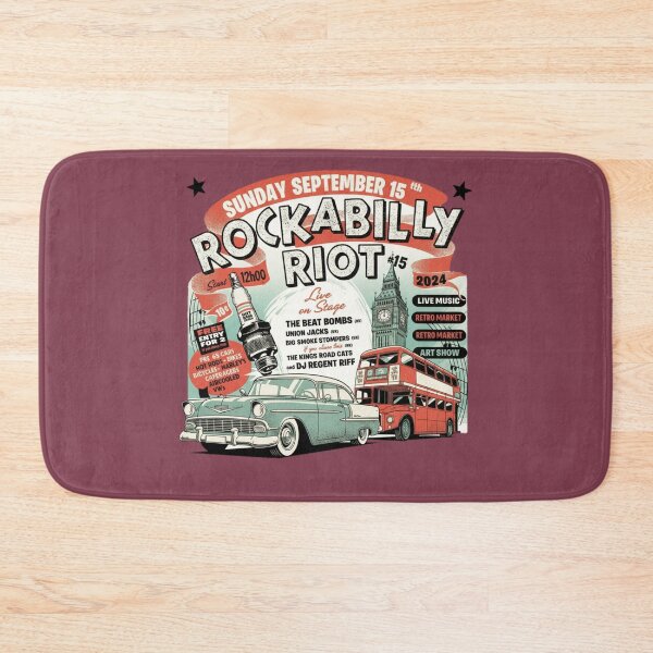 Item preview, Rockabilly Riot Poster – Retro Rock ’n’ Roll Rebellion Vintage Style designed and sold by ObsidianUruk.