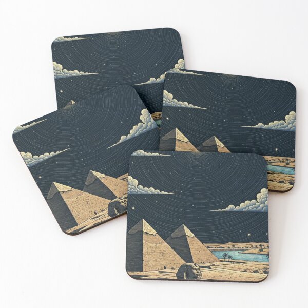 Item preview, Ancient Egyptian Pyramids Under Cosmic Night Sky designed and sold by Kemet Aura.