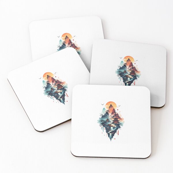 Item preview, Lushan Mountain Negative Space Silhouette Art Colorful Jiujiang China Decor designed and sold by JacksoonLester.