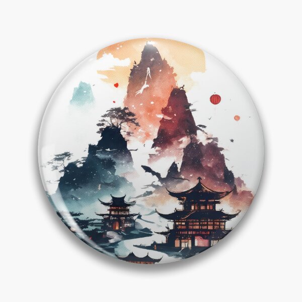 Item preview, Lushan Mountain Negative Space Silhouette Art Colorful Jiujiang China Decor designed and sold by JacksoonLester.