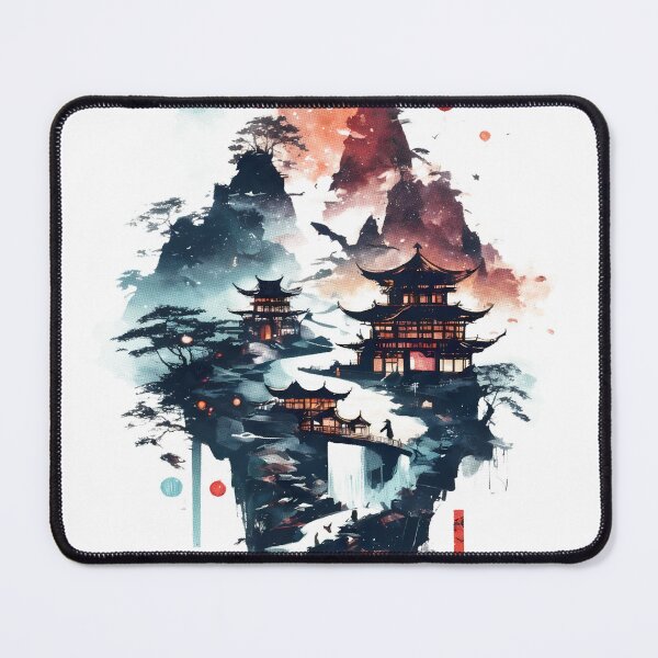 Item preview, Lushan Mountain Negative Space Silhouette Art Colorful Jiujiang China Decor designed and sold by JacksoonLester.
