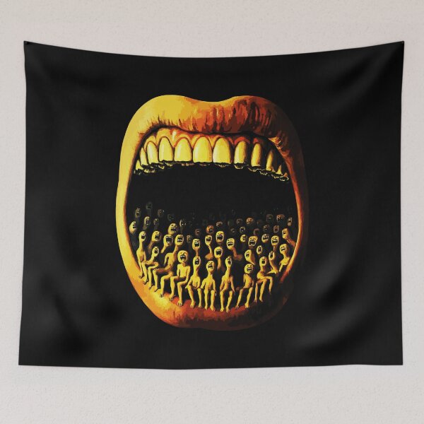 Item preview, Surreal Open Mouth with Screaming Tiny Figures Horror Art designed and sold by RamyGallery.