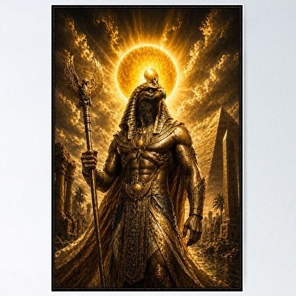 Item preview, Ra Egyptian Sun God Falcon Poster designed and sold by The Dark Files.