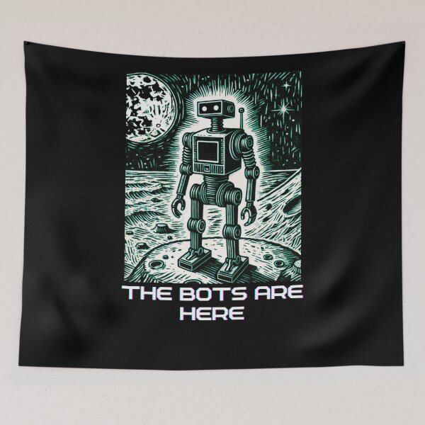 Item preview, Humanoid AI Robots Future Tech Design | The Bots Are Coming Futuristic Android Art designed and sold by TEEJAMBOREE.
