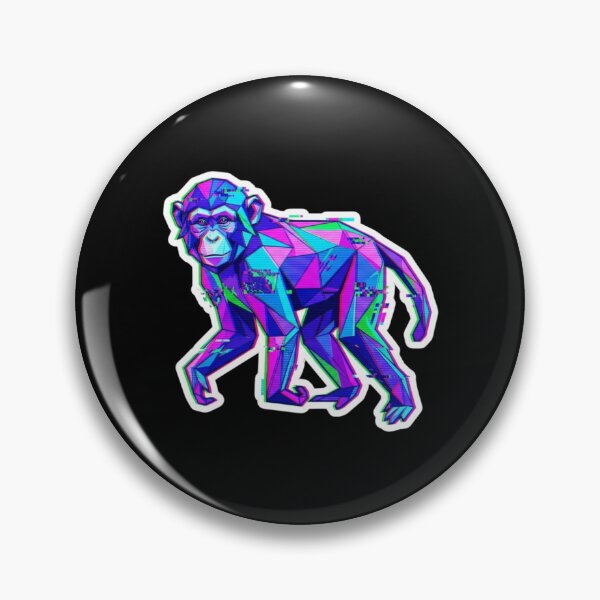 Item preview, Geometric Glitch Monkey Sticker – Cyberpunk Ape Decal for Digital Art Lovers designed and sold by bsbd-action.