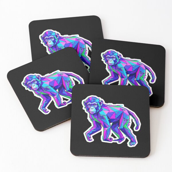Item preview, Geometric Glitch Monkey Sticker – Cyberpunk Ape Decal for Digital Art Lovers designed and sold by bsbd-action.