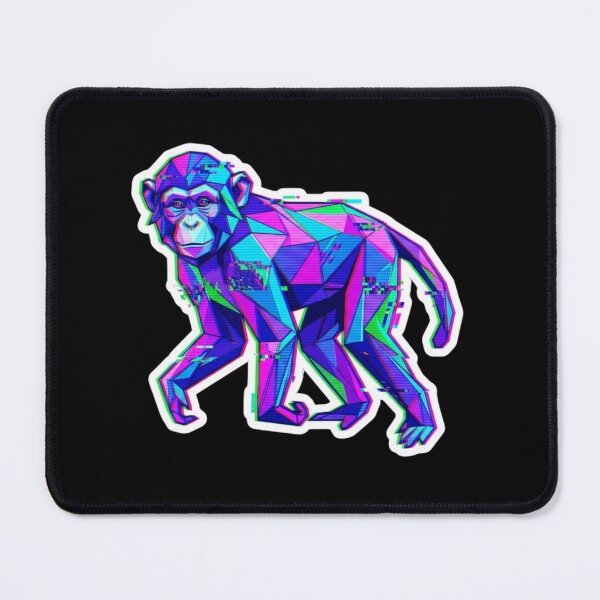 Item preview, Geometric Glitch Monkey Sticker – Cyberpunk Ape Decal for Digital Art Lovers designed and sold by bsbd-action.