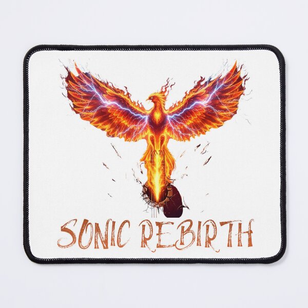 Item preview, Sonic Rebirth Phoenix Guitar – Electric Fire Bird Rock Illustration designed and sold by CrimsonChords.