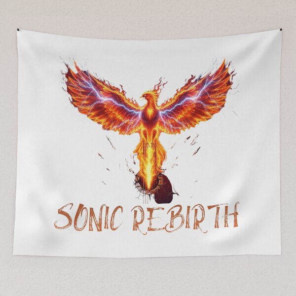 Item preview, Sonic Rebirth Phoenix Guitar – Electric Fire Bird Rock Illustration designed and sold by CrimsonChords.