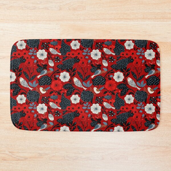 Item preview, Scandinavian Folk Art Bird Floral Pattern designed and sold by NicolasGlowArt.