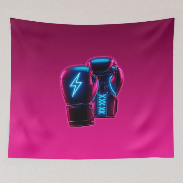 Item preview, Neon Lightning Boxing Gloves - Cyberpunk & Synthwave Art designed and sold by powersunlight.