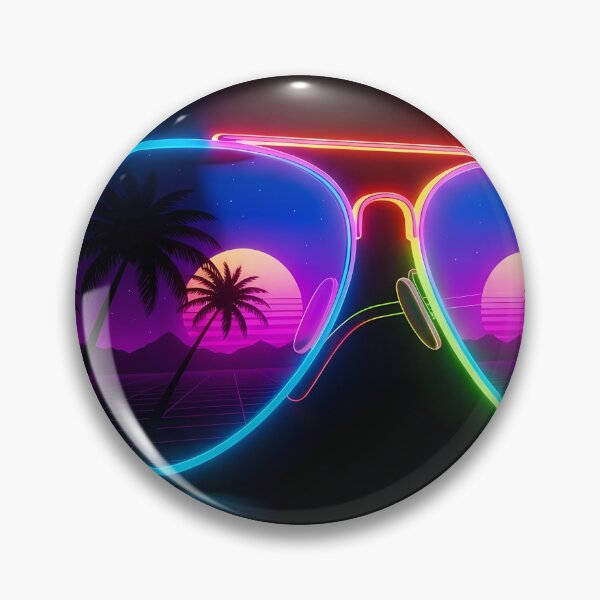 Item preview, Retrowave Aviator Sunglasses Synthwave Sunset Reflection designed and sold by powersunlight.