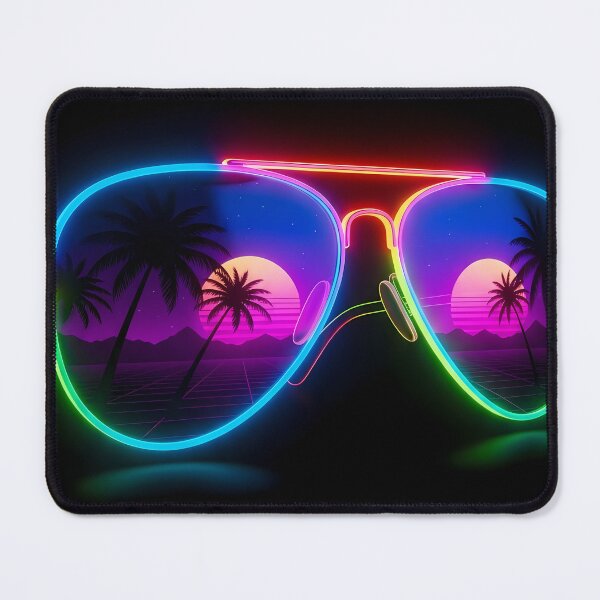 Item preview, Retrowave Aviator Sunglasses Synthwave Sunset Reflection designed and sold by powersunlight.
