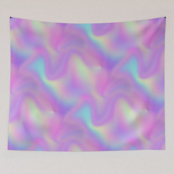 Aperçu de l'œuvre kaléidoscope abstrait coloré à dégradé de violet pastel et bleu créée et vendue par Gossip Rag.