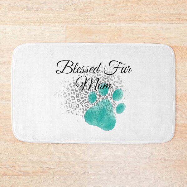 Item preview, Blessed Fur Mom Leopard Print Design with Teal Pawprint  designed and sold by jeweleddesigns.