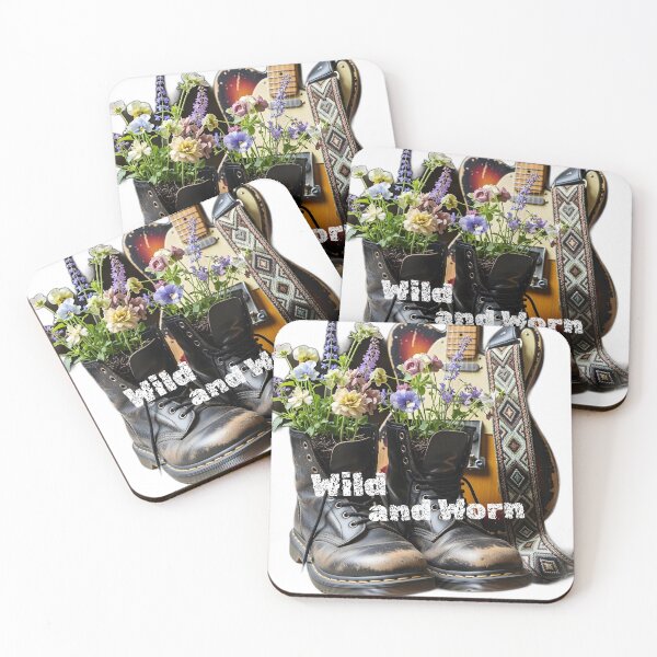 Item preview, Wild and Worn – Vintage Boots with Flowers & Guitar Aesthetic designed and sold by CrimsonChords.