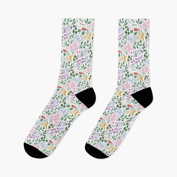 Item preview, White Ditsy Floral Pattern, Cottage Garden Wildflower Print, Small Botanical Design designed and sold by Shop On Rosebud.