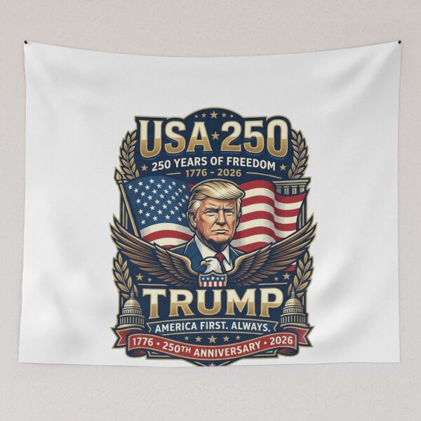 Item preview, Donald Trump USA 250 - 250 Years of Freedom 1776-2026 Patriotic Anniversary designed and sold by FarDesign.