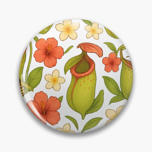 Item preview, Carnivorous Garden Vibes – Pitcher Plants & Wasps Botanical Pattern designed and sold by designsbyhw.