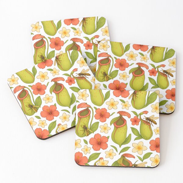 Item preview, Carnivorous Garden Vibes – Pitcher Plants & Wasps Botanical Pattern designed and sold by designsbyhw.