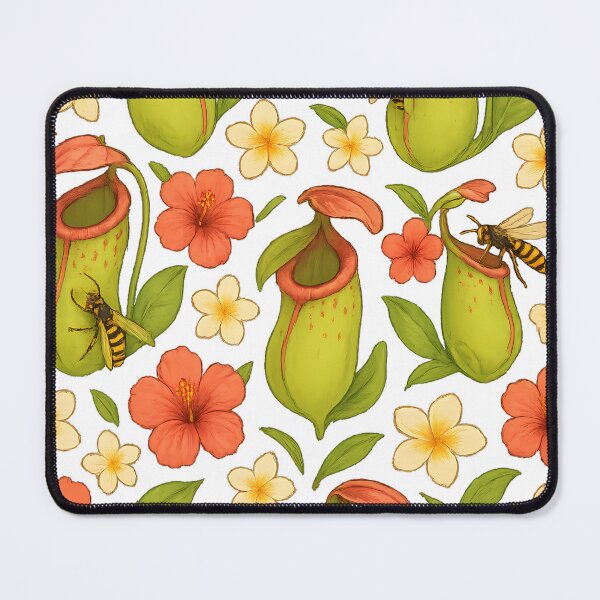 Item preview, Carnivorous Garden Vibes – Pitcher Plants & Wasps Botanical Pattern designed and sold by designsbyhw.