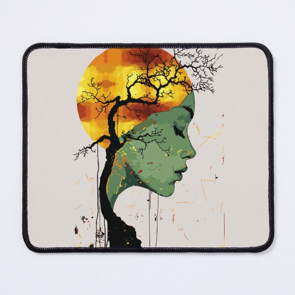 Item preview, Woman Tree Silhouette Golden Moon Mystical Art designed and sold by RamyGallery.