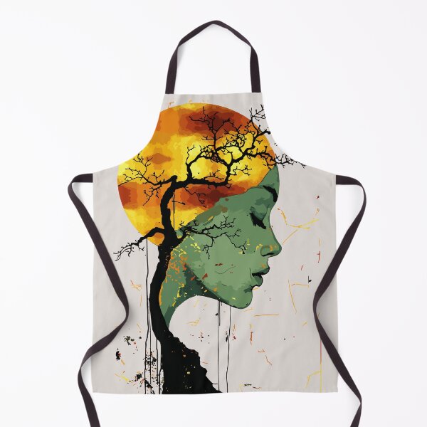 Item preview, Woman Tree Silhouette Golden Moon Mystical Art designed and sold by RamyGallery.