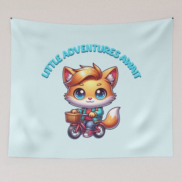 Item preview, Little Adventures Await Cute Fox Bicycle – Kawaii Animal Cycling Design designed and sold by Sachie's Studio.