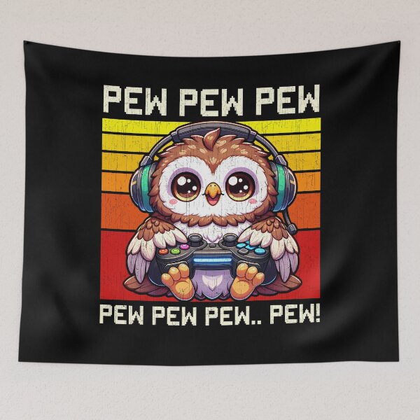 Item preview, Funny Owl Vintage Gamer Videogames Pew Zoo Boys Girls Kids designed and sold by rafaeltto.