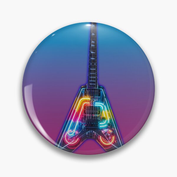Item preview, Neon Circuit Electric Guitar - Cyberpunk Synthwave Music Art designed and sold by powersunlight.