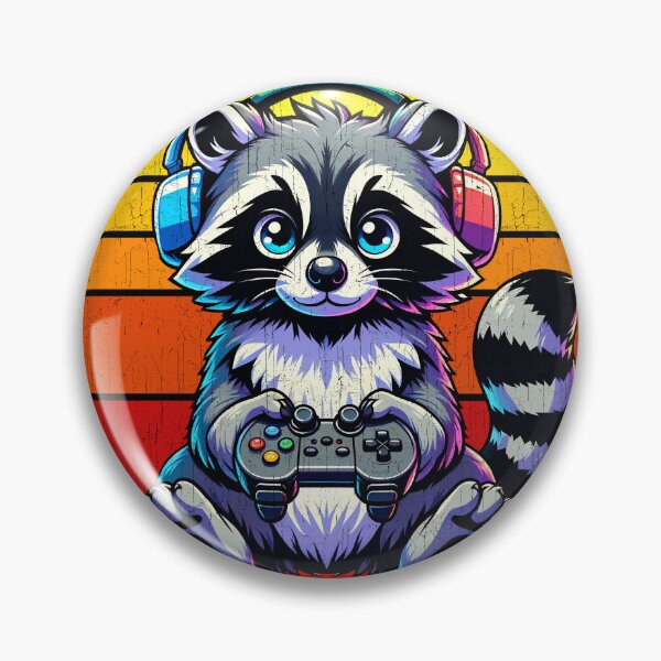 Item preview, Funny Raccoon Vintage Gamer Videogames Pew Zoo Boys Girls Kids designed and sold by rafaeltto.