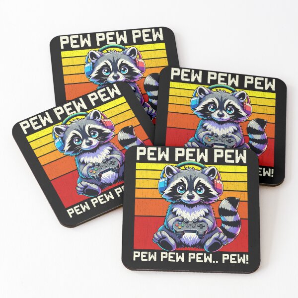 Item preview, Funny Raccoon Vintage Gamer Videogames Pew Zoo Boys Girls Kids designed and sold by rafaeltto.