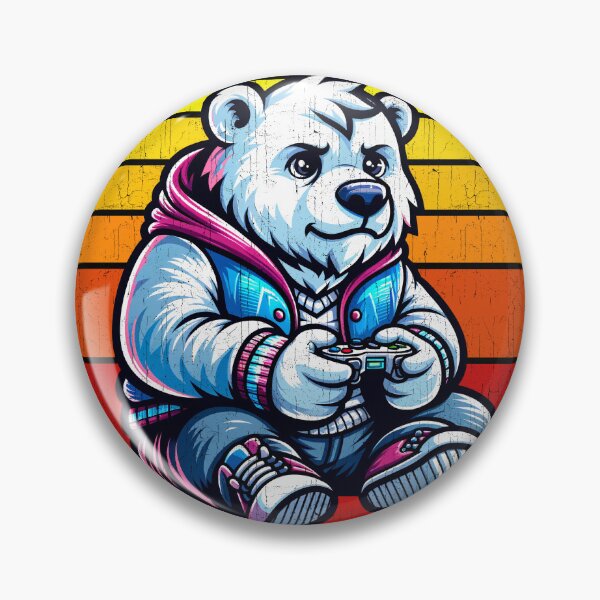 Item preview, Funny Polar Bear Vintage Gamer Videogames Pew Zoo Boys Girls Kids designed and sold by rafaeltto.