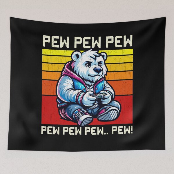 Item preview, Funny Polar Bear Vintage Gamer Videogames Pew Zoo Boys Girls Kids designed and sold by rafaeltto.