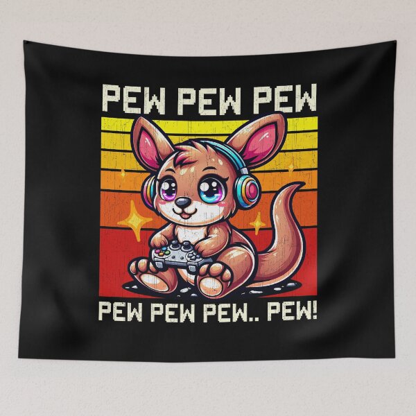 Item preview, Funny Kangaroo Vintage Gamer Videogames Pew Zoo Boys Girls Kids designed and sold by rafaeltto.