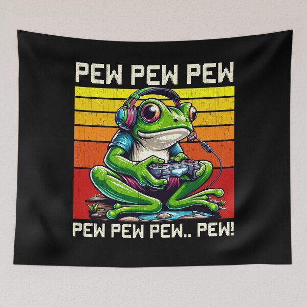 Item preview, Funny Frog Vintage Gamer Videogames Pew Zoo Boys Girls Kids designed and sold by rafaeltto.