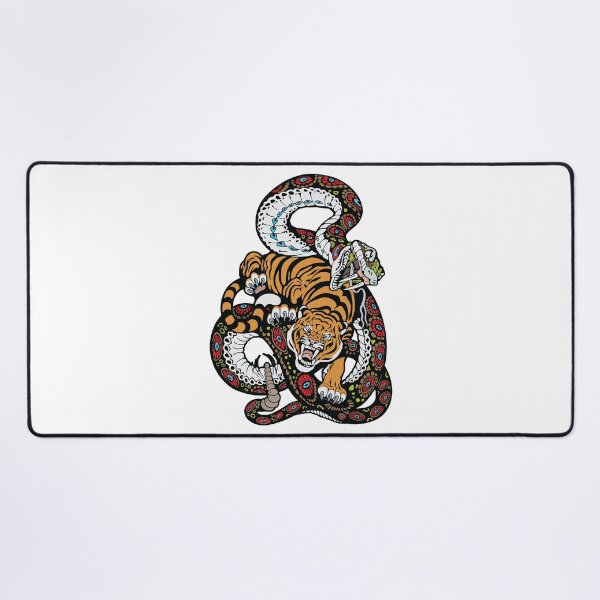 Item preview, Fierce Tiger Fighting Snake Ornate Pop Art designed and sold by RamyGallery.