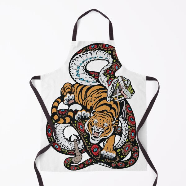 Item preview, Fierce Tiger Fighting Snake Ornate Pop Art designed and sold by RamyGallery.
