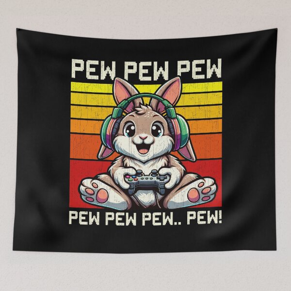 Item preview, Funny Rabbit Bunny Vintage Gamer Videogames Pew Zoo Boys Girls Kids designed and sold by rafaeltto.