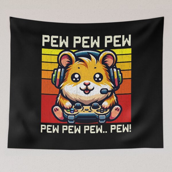 Item preview, Funny Hamster Vintage Gamer Videogames Pew Zoo Boys Girls Kids designed and sold by rafaeltto.