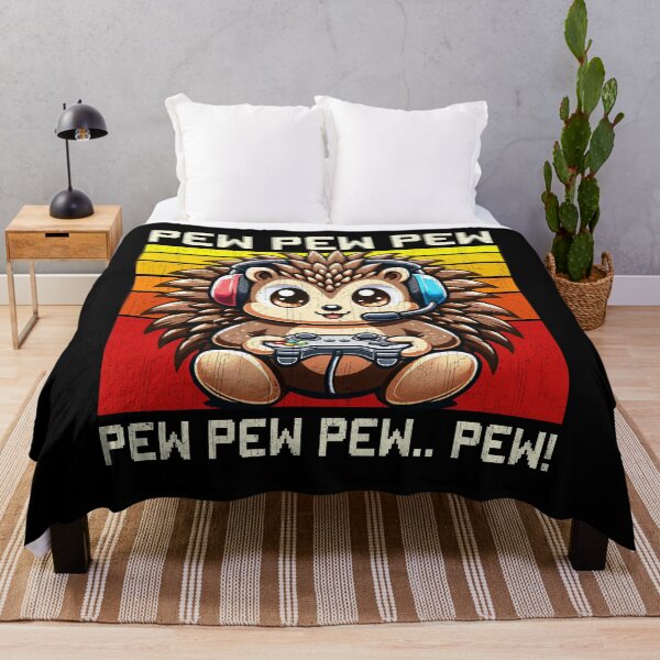 Item preview, Funny Hedgehog Vintage Gamer Videogames Pew Zoo Boys Girls Kids designed and sold by rafaeltto.