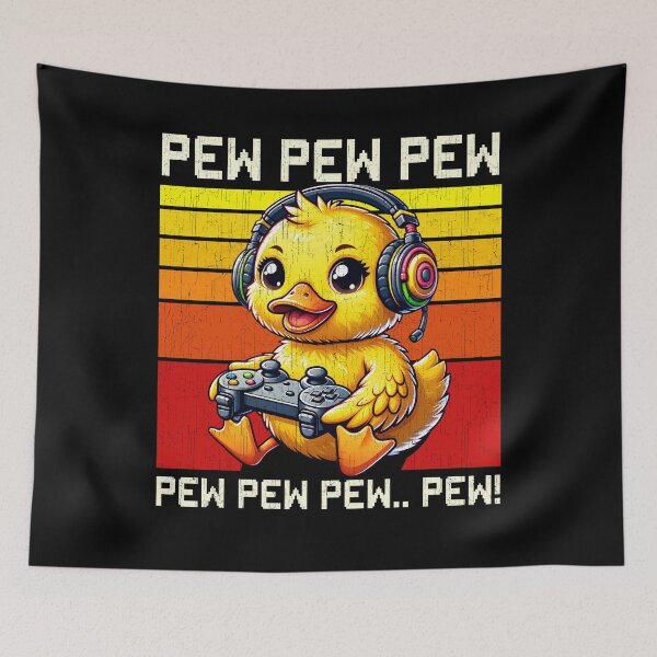 Item preview, Funny Yellow Duck Vintage Gamer Videogames Pew Zoo Boys Girls Kids designed and sold by rafaeltto.